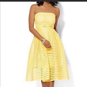 Strapless yellow sundress